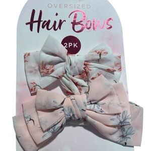 Floral Oversized Hair Bows - 2 Pack